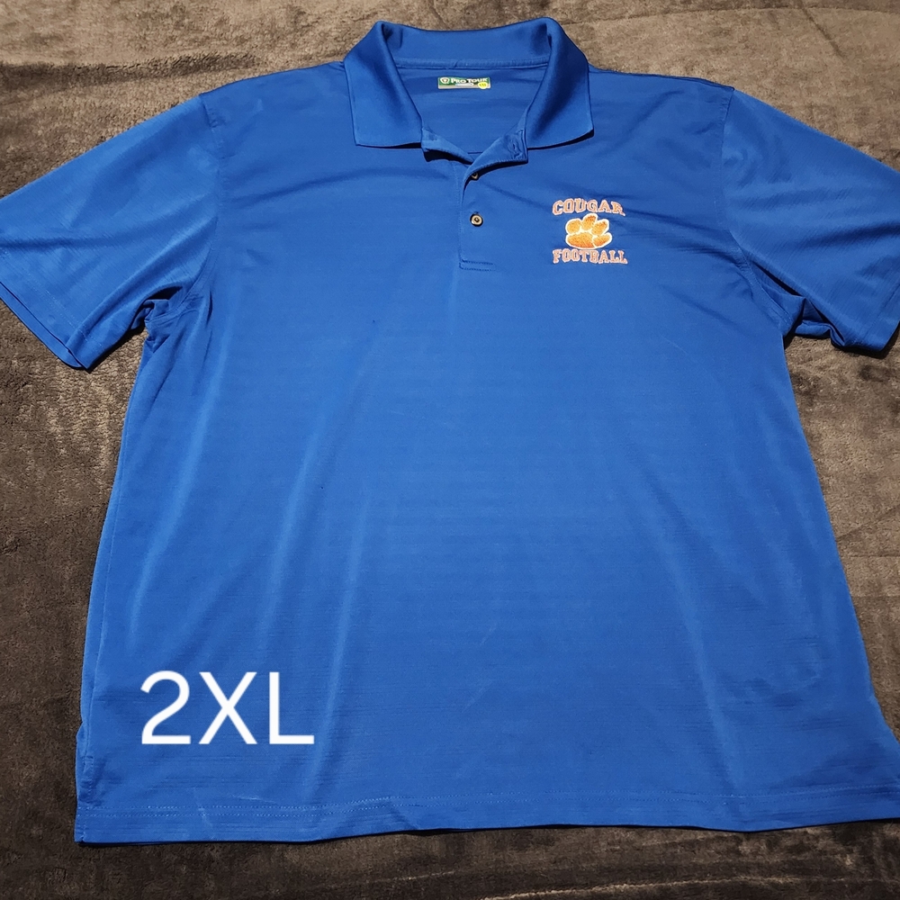 Blue Polo Shirt with Embroidered Logo